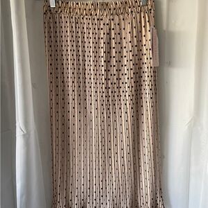 Elegant Beige and Black Polka Dot Skirt